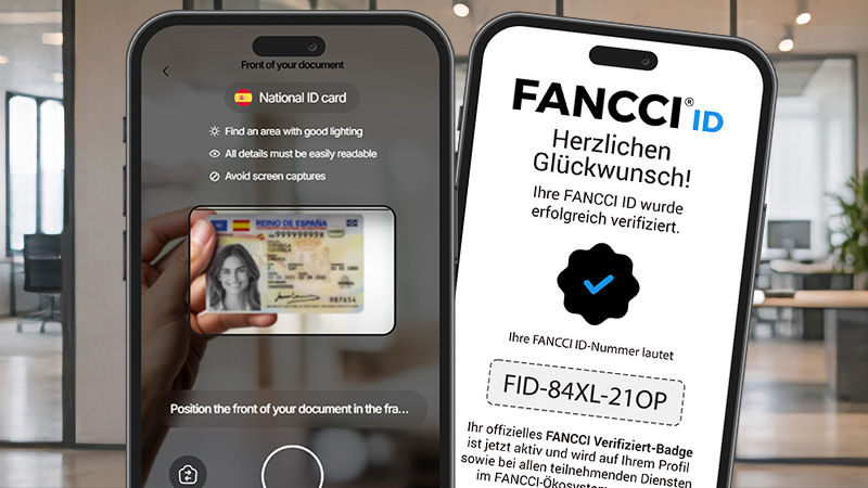 FANCCI ID: Deine digitale Identität. Eine Verifizierung. Dauerhaftes Vertrauen.